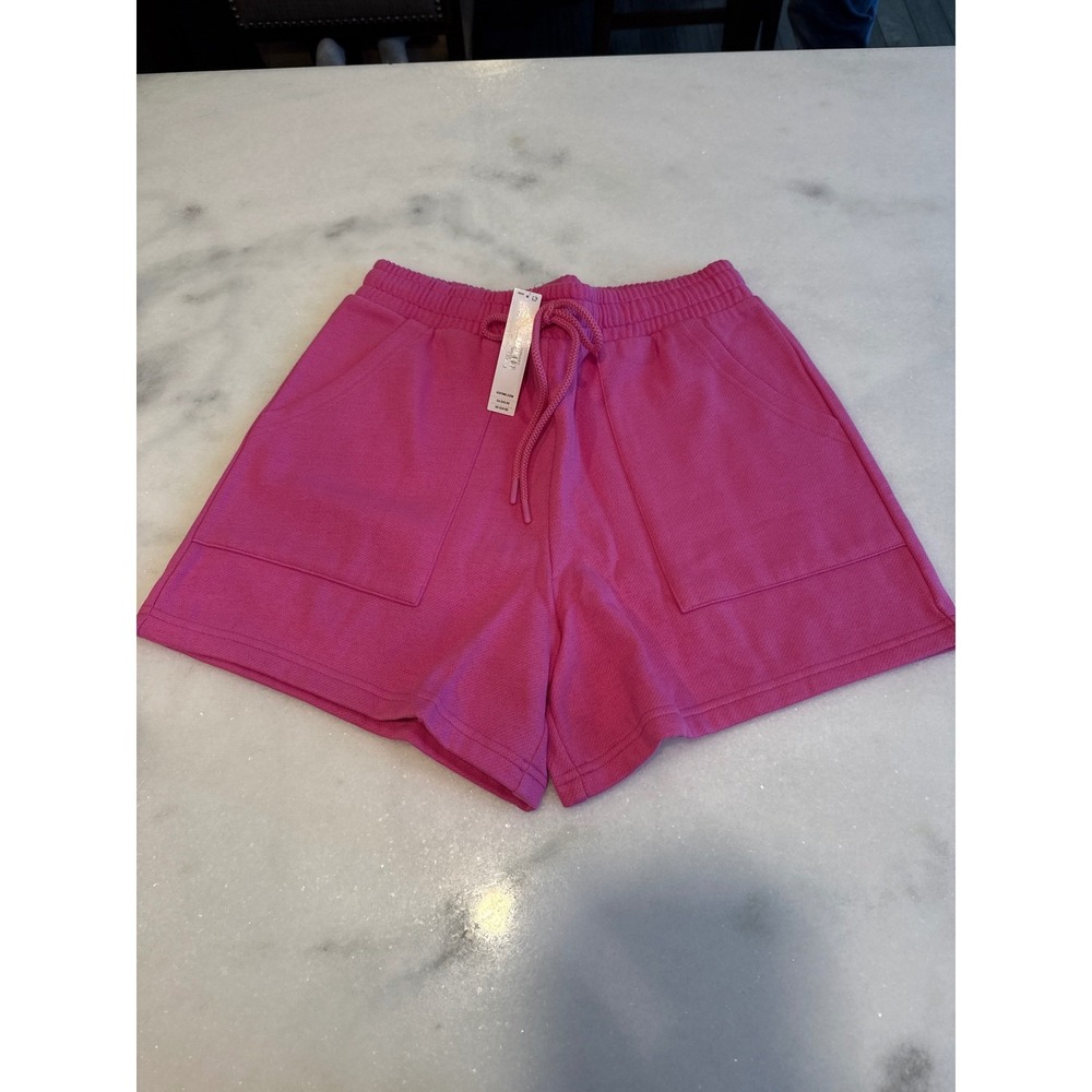 Victorias Secret PINK Fleece Shorts Hot Pink Logo Pockets NWT Small